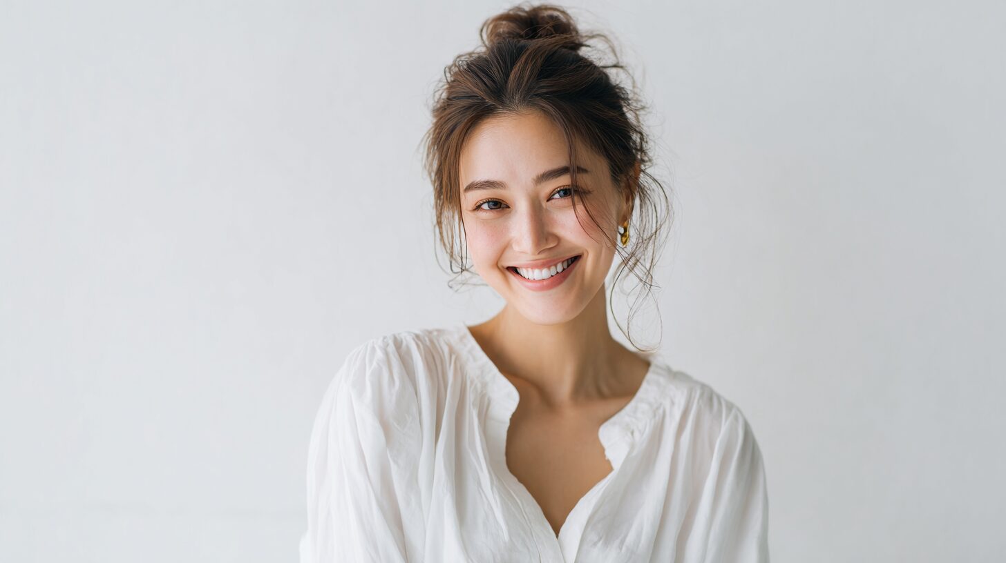 白いシャツで身だしなみを整えた女性のイメージ