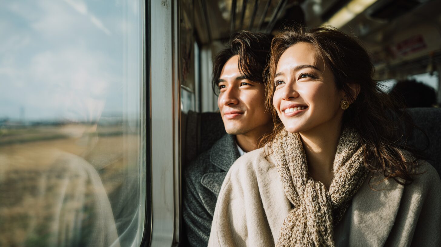 寄り添う2人のイメージ写真